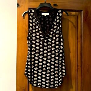 Loft great, looking sleeveless, top size, medium, black, and white